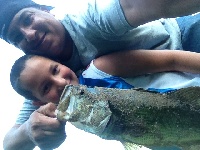 had a great day with my son he got a 3lb bass and we caught 5 bass in 1hr
