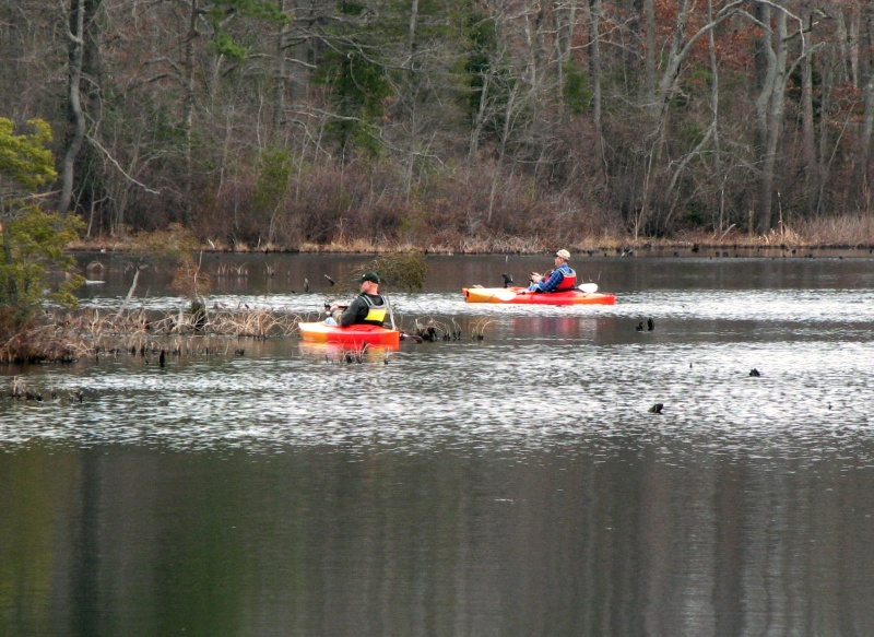 My guys kayak fishing near Newfield
