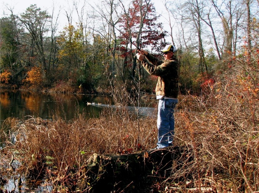 Dave getting my line out of the trees.